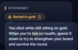 Buried in gold warning.