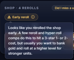 Early reroll warning.